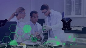 Animation of digital brain and data processing over diverse scientists in lab. Global science, computing and digital interface concept digitally generated video. - Powered by Shutterstock - Get 15% off with code: PIKWIZARD15