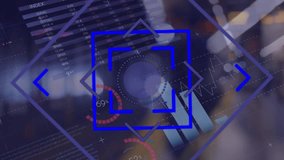 Animation of scope scanning over data processing. Global business and digital interface concept digitally generated video. - Powered by Shutterstock - Get 15% off with code: PIKWIZARD15