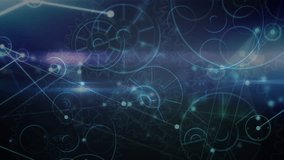 Animation of glitch, cogs, graphs and data over navy background. Global network, connections, data processing, digital interface and technology concept digitally generated video. - Powered by Shutterstock - Get 15% off with code: PIKWIZARD15