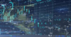 Animation of financial data and graphs over cityscape. global finance, economy, business and technology concept digitally generated video. - Powered by Shutterstock - Get 15% off with code: PIKWIZARD15