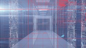 Animation of data processing over server room. global technology, data processing and digital interface concept digitally generated video. - Powered by Shutterstock - Get 15% off with code: PIKWIZARD15
