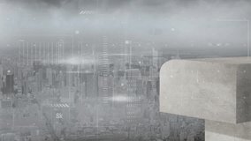 Animation of data processing over cityscape. global shipping, delivery and connections concept digitally generated video. - Powered by Shutterstock - Get 15% off with code: PIKWIZARD15