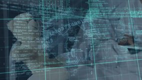 Data processing and spinning globe against caucasian girl using digital tablet in hospital bed. Medical healthcare and technology concept - Powered by Shutterstock - Get 15% off with code: PIKWIZARD15