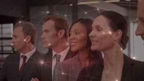 Animation of network of connections over diverse business people. Global business, connections and digital interface concept digitally generated video. - Powered by Shutterstock - Get 15% off with code: PIKWIZARD15
