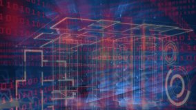 The binary code grid is a digital animation that is displayed on a dark background. Global data processing computing and digital interface concept digitally generated video. - Powered by Shutterstock - Get 15% off with code: PIKWIZARD15