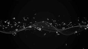 Elegant music notes concert event particle dust. notes animation background for music production lyric song from artists, concept writing music, background for related content 3D 4K - Powered by Shutterstock - Get 15% off with code: PIKWIZARD15