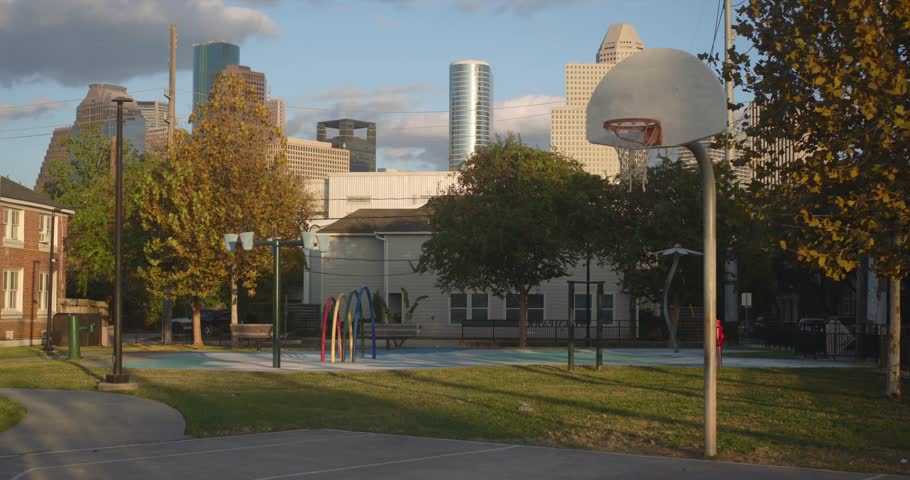 4K Houston Skyline Over Historic Freedmen’s Town Park