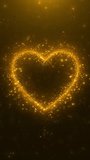 Particles Celebration Event Award Backgrounds golden heart frame shiny glowing stars bokeh lights animation. valentines day love romantic motion element valentines day heart shape. 3D Illustration - Powered by Shutterstock - Get 15% off with code: PIKWIZARD15