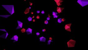 Dynamic Red and Purple Low Poly Shapes Floating on Black - Powered by Shutterstock - Get 15% off with code: PIKWIZARD15