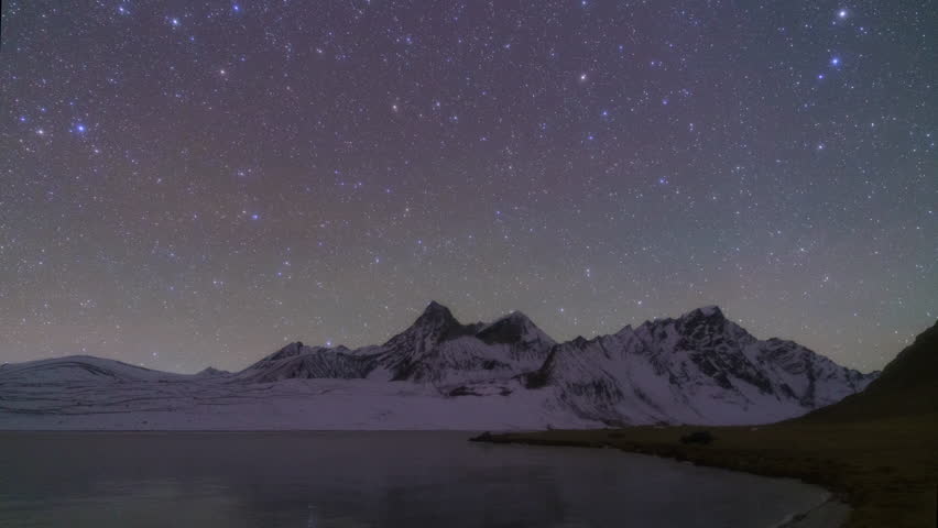 Starry Sky Timelapse over Amadrimu Peak, Tibet