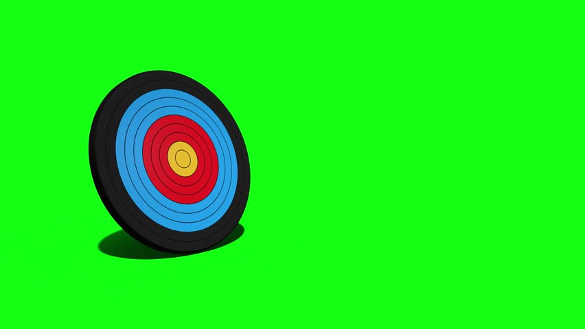 Archery target with three arrows hitting the middle - 3D rendering with customizable background