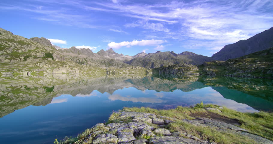 Black lake in the Italian Dolomites