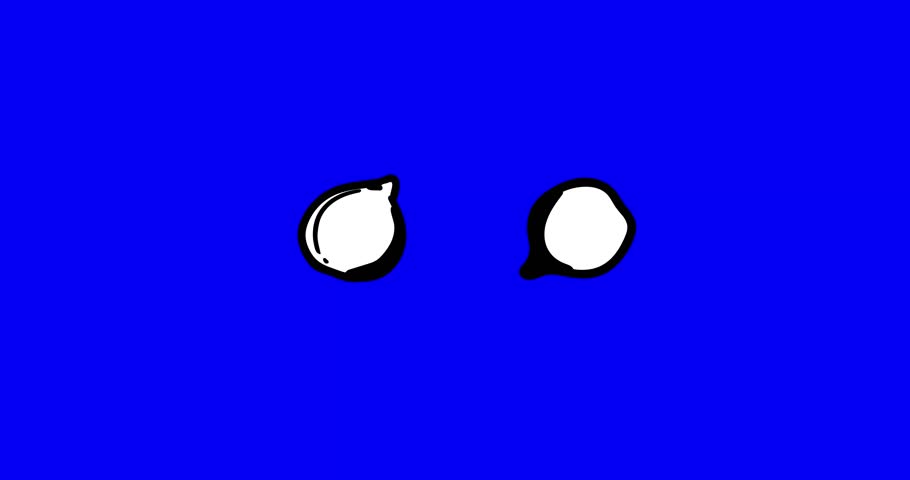 Chickpea two pieces rotating on blue screen. Cartoon animated food plant fruit nut fragment orbiting isolated on bluebox background. 