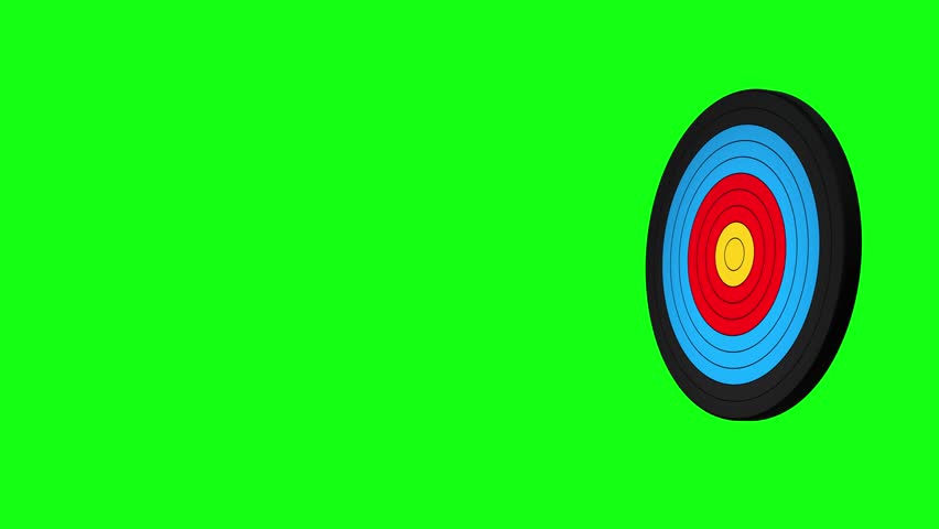 Archery target with three arrows hitting the middle - 3D rendering with customizable background