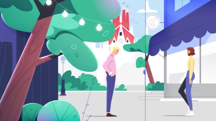 People Socializing on City Street