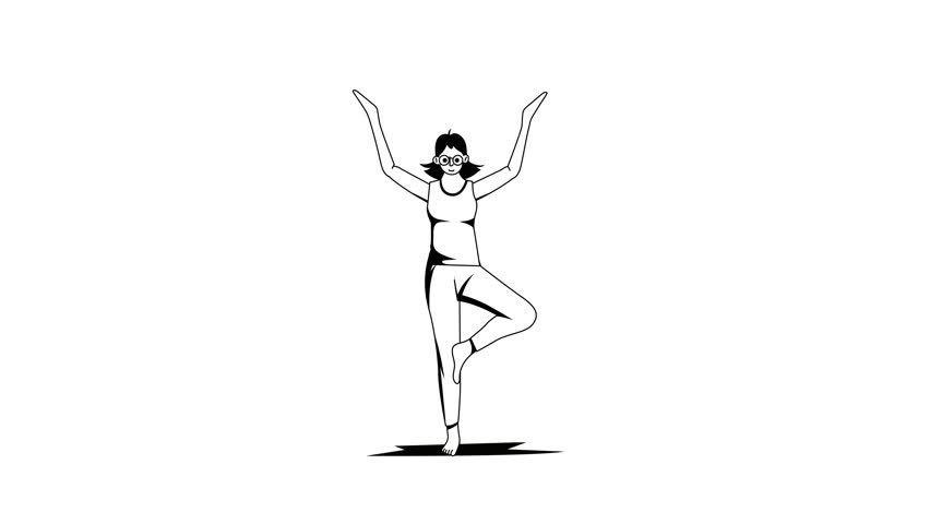 Yoga Poses Hand Drawn Illustration