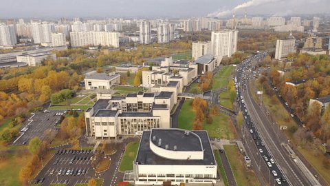 Forward Aerial Flight above Mgimo University Campus