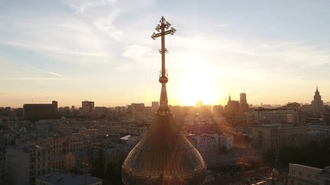 Fast Drone Descent beside Sretensky Monastery