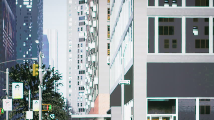 Vibrant urban crowd of diverse people at the intersection crossing the avenue, highlighting multicultural street people engaged in everyday activity and dynamic city motion. Camera B.