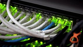 Data servers with LED cable ethernet internet server Close-up in Data Center Connecting Cables. Information Communication Network - Powered by Shutterstock - Get 15% off with code: PIKWIZARD15