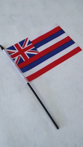 Hawaii state flag on white background. Vertical shot.