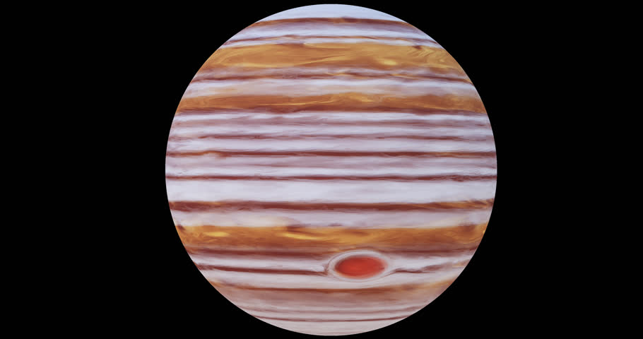Fictional gas giant planet rotating 360 degrees footage with alpha channel (ProRes, 4K only). 3D FX animation.