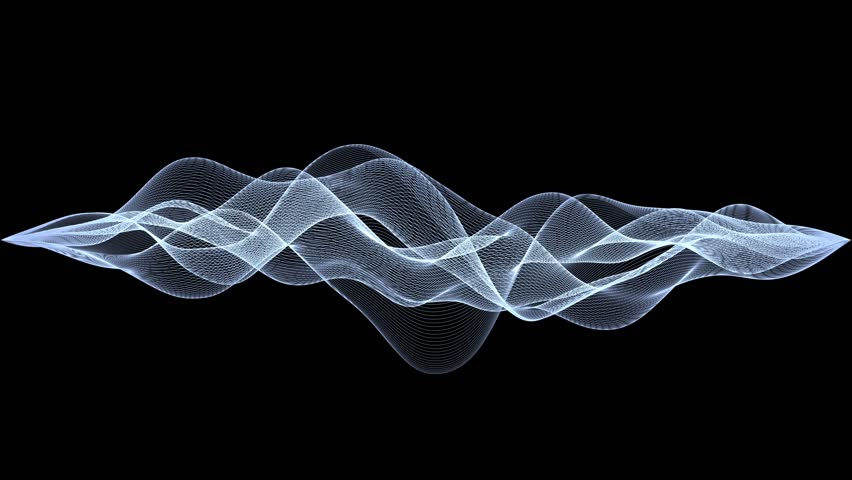 Abstract background. White particle animation seamless loop on black background. Can be used in background elements related to technology or energy. 3D Render.