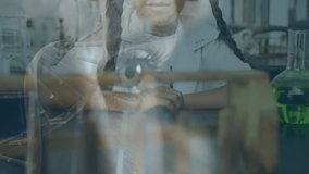 Animation of dna strand spinning and data processing over strong man exercising. Global sports fitness healthy lifestyle and data processing concept digitally generated video. - Powered by Shutterstock - Get 15% off with code: PIKWIZARD15