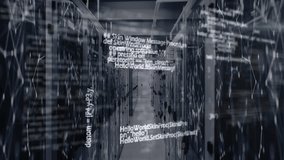 Animation of data processing over server room. Global business and digital interface concept digitally generated video. - Powered by Shutterstock - Get 15% off with code: PIKWIZARD15