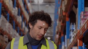 Animation of network of connections with icons over diverse workers in warehouse. Global shipping, delivery and connections concept digitally generated video. - Powered by Shutterstock - Get 15% off with code: PIKWIZARD15