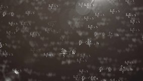 Animation of mathematical equations with symbols on black background. Global education, learning and digital interface concept digitally generated video. - Powered by Shutterstock - Get 15% off with code: PIKWIZARD15