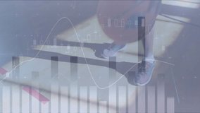 Animation of financial data processing over african american basketball player. global business, sport and data processing concept digitally generated video. - Powered by Shutterstock - Get 15% off with code: PIKWIZARD15