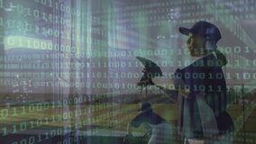 Animation of data processing over diverse female baseball players. Global sport and digital interface concept digitally generated video. - Powered by Shutterstock - Get 15% off with code: PIKWIZARD15