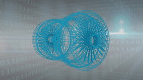 Animation of digital engine over scope scanning with data processing on grey background. Global technology, computing and digital interface concept digitally generated video. - Powered by Shutterstock - Get 15% off with code: PIKWIZARD15