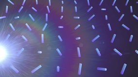 Animation of blue shapes over light trails and spots on black background. Abstract background, light and movement concept digitally generated video. - Powered by Shutterstock - Get 15% off with code: PIKWIZARD15