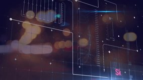 Animation of statistical data processing against night city traffic. Computer interface and business technology concept - Powered by Shutterstock - Get 15% off with code: PIKWIZARD15