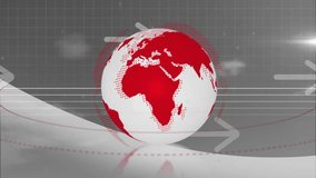 Animation of globe with spinning over spinning in background. Global connections digital interface and data processing concept digitally generated video. - Powered by Shutterstock - Get 15% off with code: PIKWIZARD15