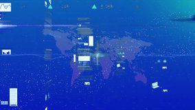 Animation of statistical data processing, dna structure and world map on blue gradient background. Medical research and business data technology concept - Powered by Shutterstock - Get 15% off with code: PIKWIZARD15