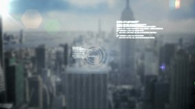 Animation of data processing, profile icons and spinning globe over cupped hands against cityscape. Global networking and business technology concept - Powered by Shutterstock - Get 15% off with code: PIKWIZARD15