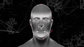 Animation of abstract human figure with 14% text over digital network background. Technology, futuristic, innovation, concept, virtual, data - Powered by Shutterstock - Get 15% off with code: PIKWIZARD15