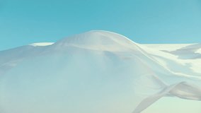 White translucent fabric gently waves in the wind against a clear blue sky. Soft, airy textures dance in slow motion, creating a calm, dreamy, and ethereal visual of freedom and serenity. - Powered by Shutterstock - Get 15% off with code: PIKWIZARD15