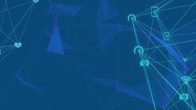 Animation of network of connections over digital city on blue background. global connections, computing and digital interface concept digitally generated video. - Powered by Shutterstock - Get 15% off with code: PIKWIZARD15