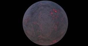 Fictional lava planet rotating 360 degrees footage with alpha channel (ProRes, 4K only). 3D FX animation. - Powered by Shutterstock - Get 15% off with code: PIKWIZARD15