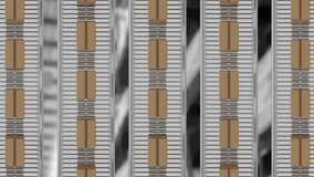 Animation of cardboard boxes on conveyor belts over warehouse. global shipping, logistics and connections concept digitally generated video. - Powered by Shutterstock - Get 15% off with code: PIKWIZARD15