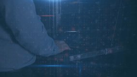 Animation of cyber attack text and data processing over caucasian male it technician by server. global online security, digital interface and data processing concept digitally generated video. - Powered by Shutterstock - Get 15% off with code: PIKWIZARD15