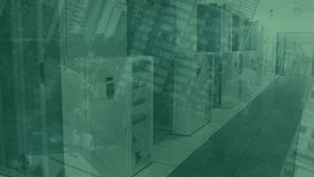 Animation of pandemic icons moving over servers. Network, data processing and digital security during covid 19 pandemic. - Powered by Shutterstock - Get 15% off with code: PIKWIZARD15