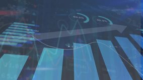 Animation of data processing over arrows. Global business and digital interface concept digitally generated video. - Powered by Shutterstock - Get 15% off with code: PIKWIZARD15