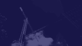 Animation of data processing over construction site against sky. Computer interface and business technology concept - Powered by Shutterstock - Get 15% off with code: PIKWIZARD15