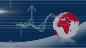 Animation of financial data processing over brain, globe and world map. Global business, finances, computing and data processing concept digitally generated video. - Powered by Shutterstock - Get 15% off with code: PIKWIZARD15