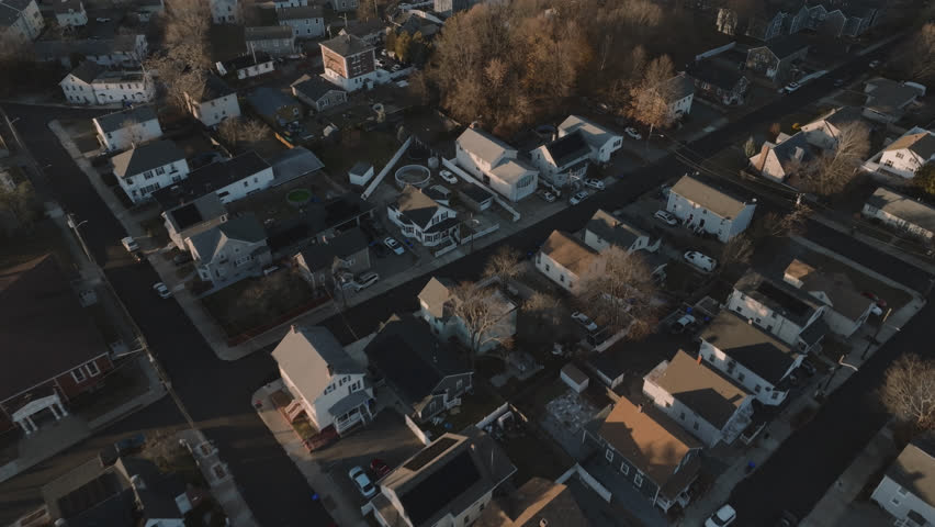 Aerial view of Providence, Rhode Island. Shot on an autumn day.